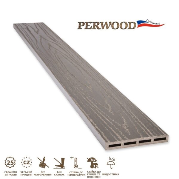 доска для заборов PerWood Fence PP120 серый камень паркет-тераса