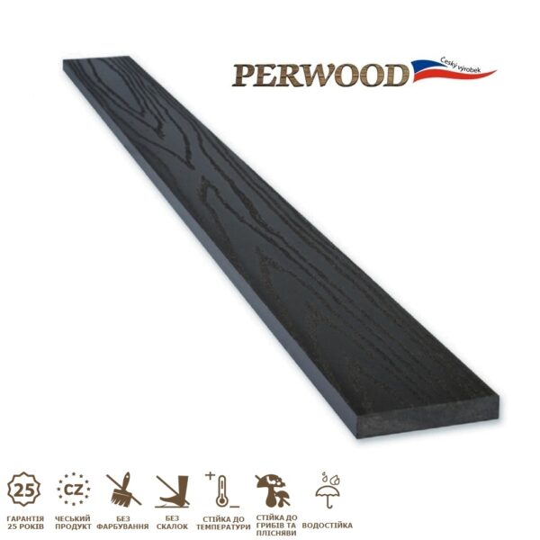 доска для заборов PerWood Fence PP90 черное дерево паркет-тераса