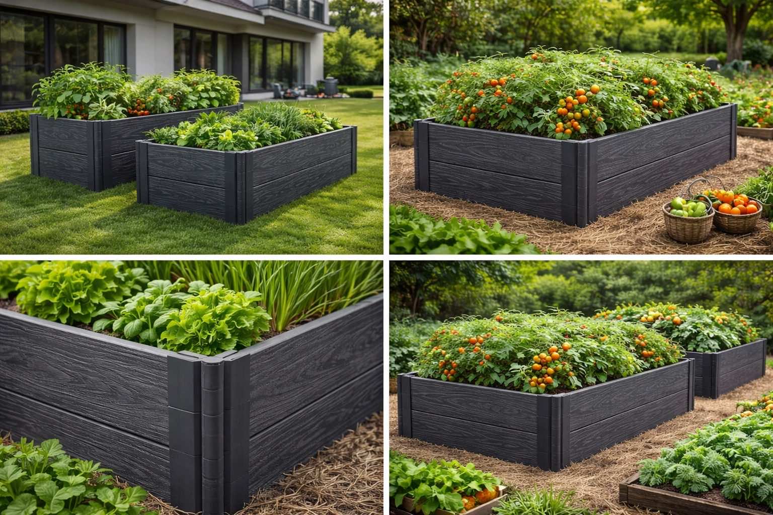 Високі теплі грядки з ДПК “AgroBox” висота 450 мм